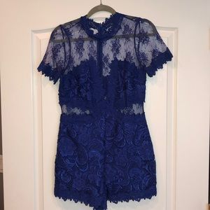 Royal blue lace romper